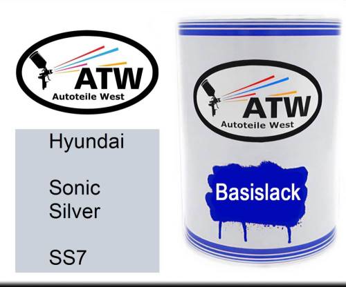 Hyundai, Sonic Silver, SS7: 500ml Lackdose, von ATW Autoteile West.